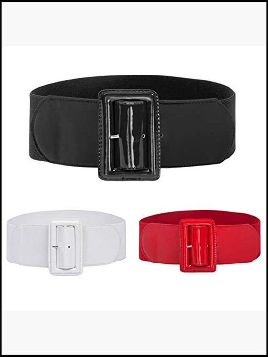 Stretchy 3 Inch Wide Elastic Waist Belt with Chunky Buckle main image 6